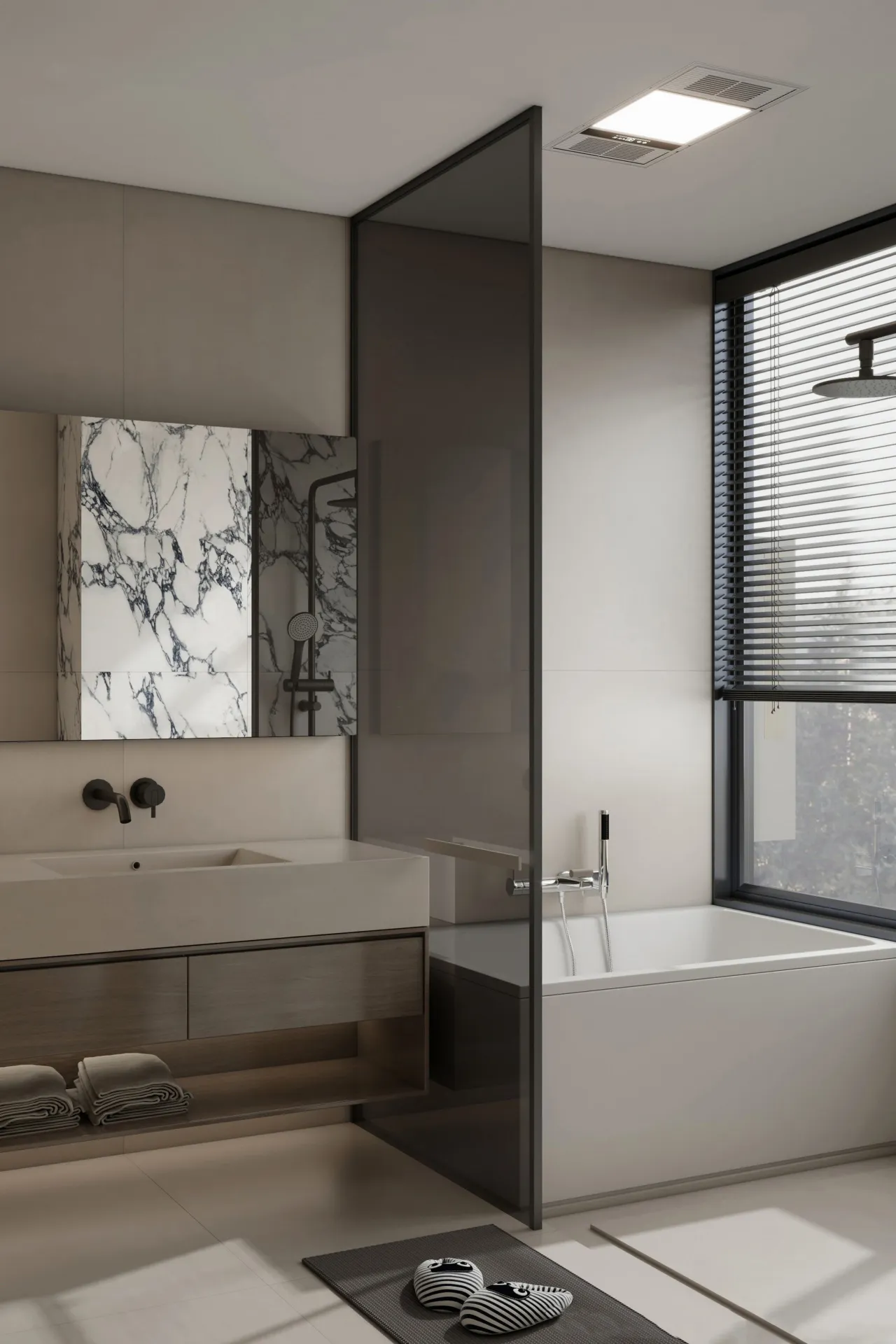 Light Warm gray Limestone Cement-Look Porcelain Wall/Floor Tile