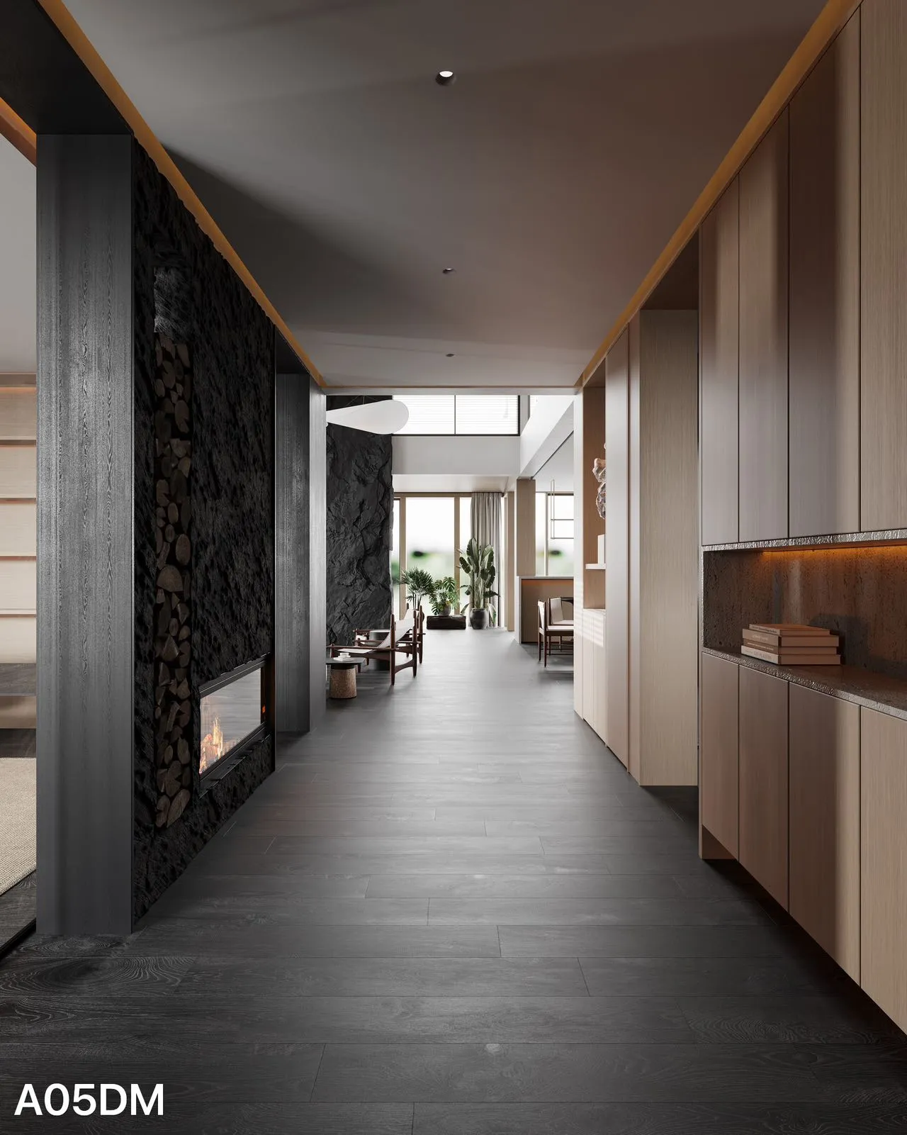Charcoal Black Weathered Oak Wood Look Porcelain Tile for Wall and Floor