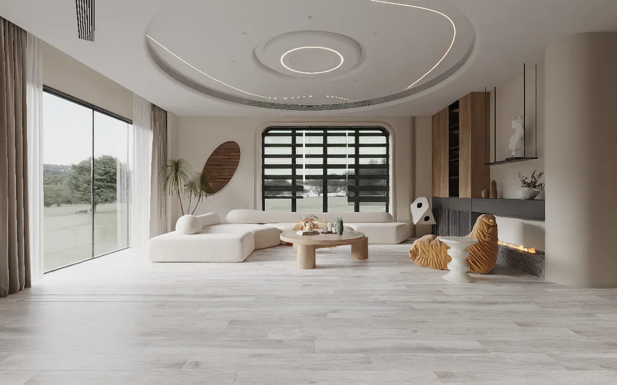 Ash White Weathered Oak Wood Look Porcelain Tile for Wall and Floor