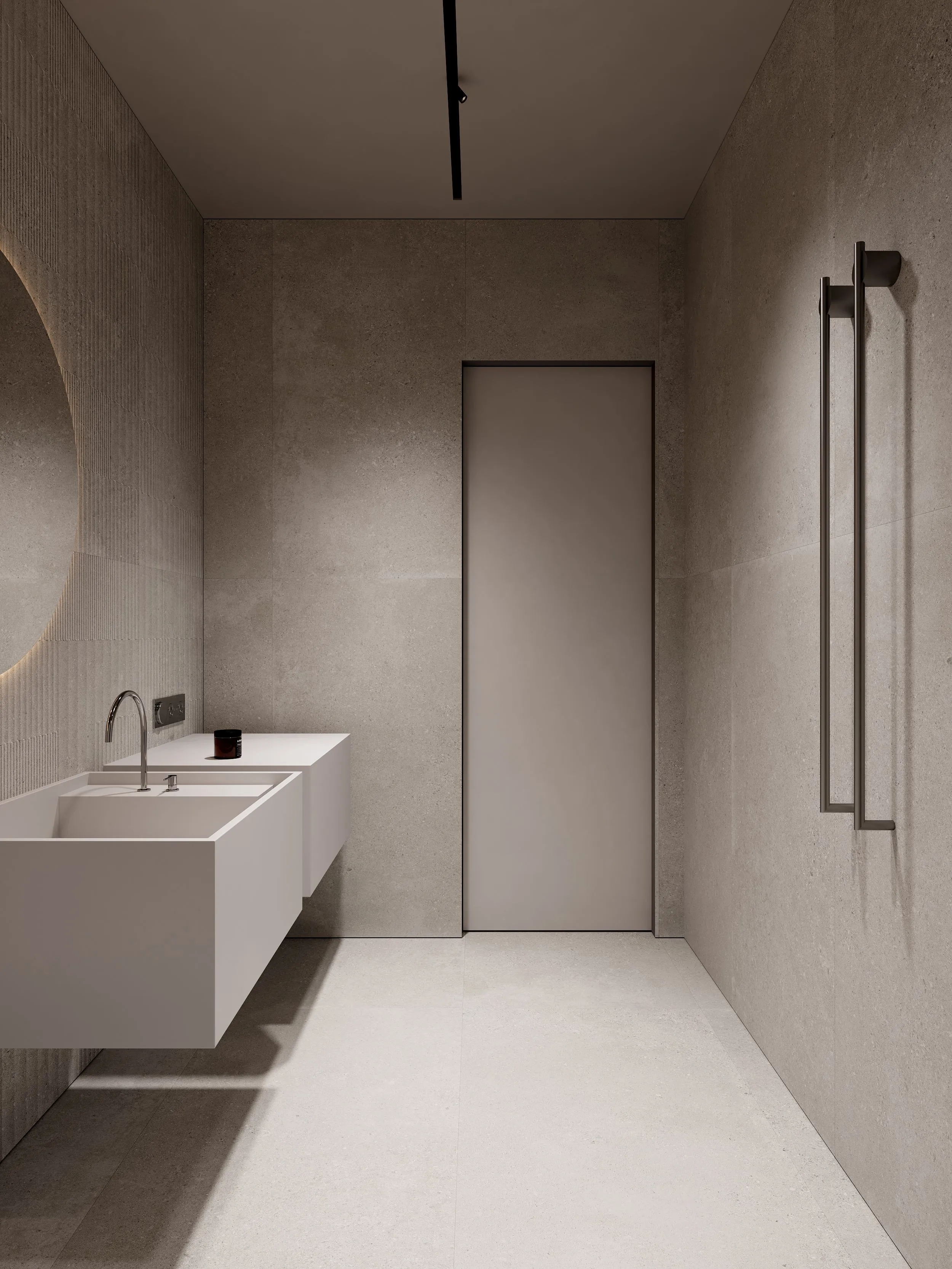 Light Warm Ivory Limestone Cement-Look Porcelain Wall/Floor Tile