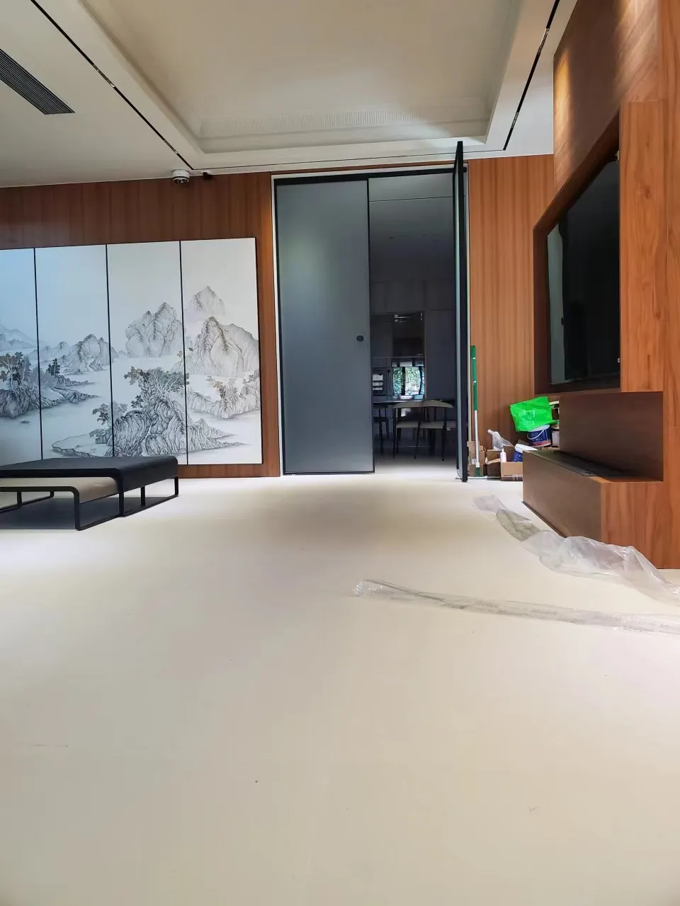 Neo Chinese Villa with Venetian Plaster Look Tiles - Neo Chinese Living Room with Venetian Plaster Look Tiles 6