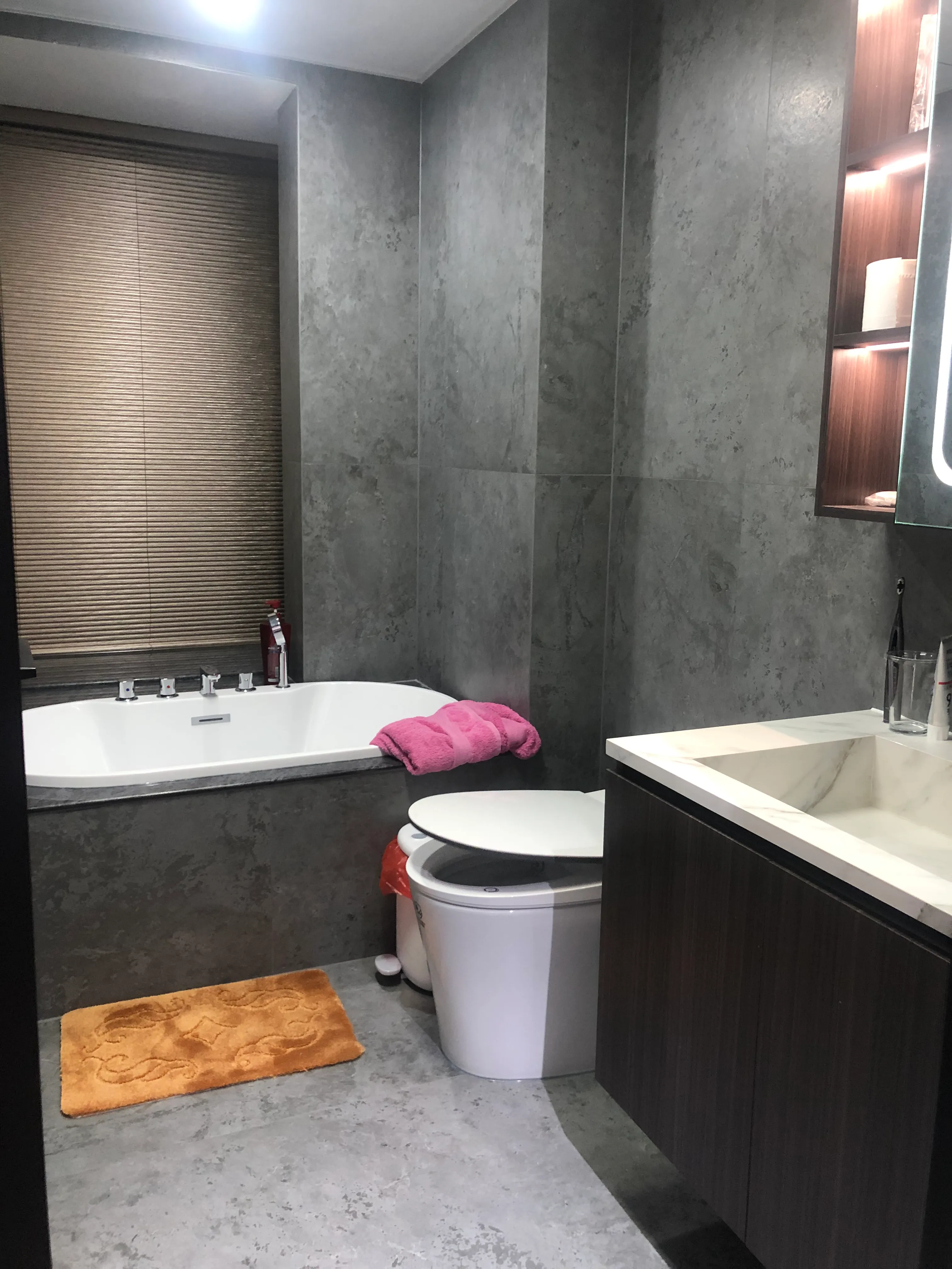 Quiet Luxury Bathroom with Concrete Look Tiles - Quiet Luxury Bathroom with Concrete Look Tiles 3